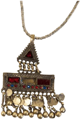00's Geometric and Beaded Fringe Necklace