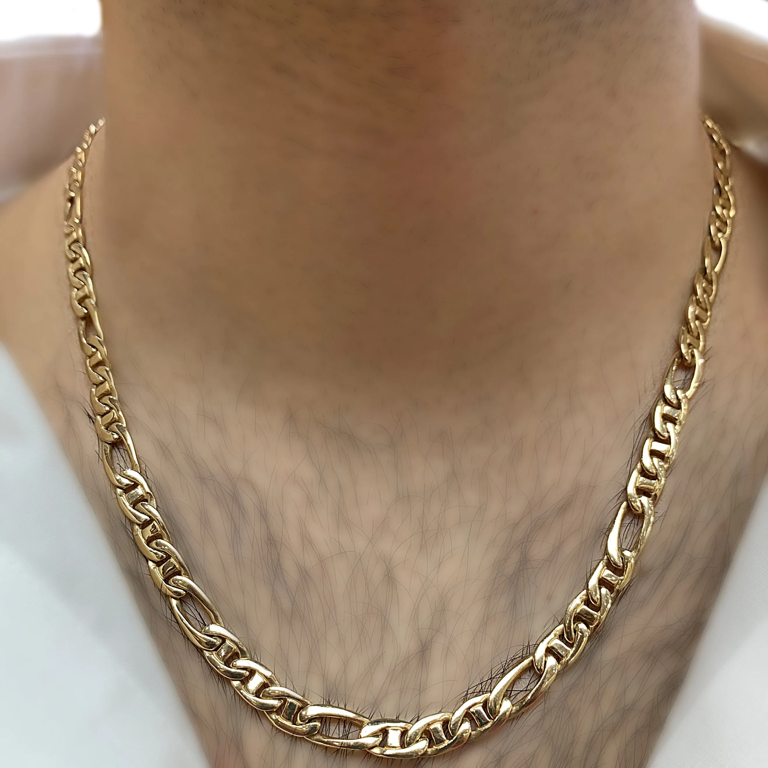 14K Gold Solid "Figarucci" Chain 22"