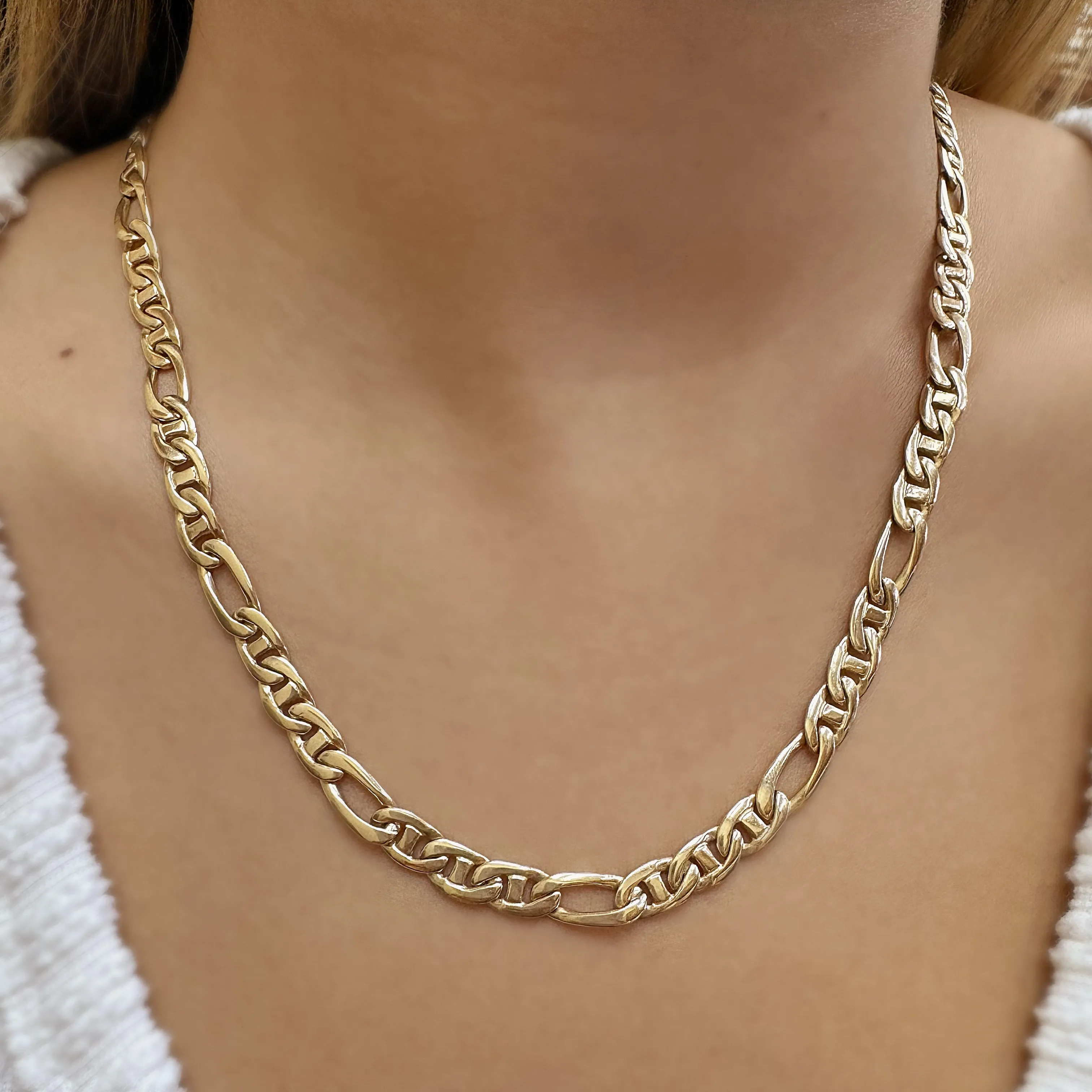 14K Gold Solid "Figarucci" Chain 22"