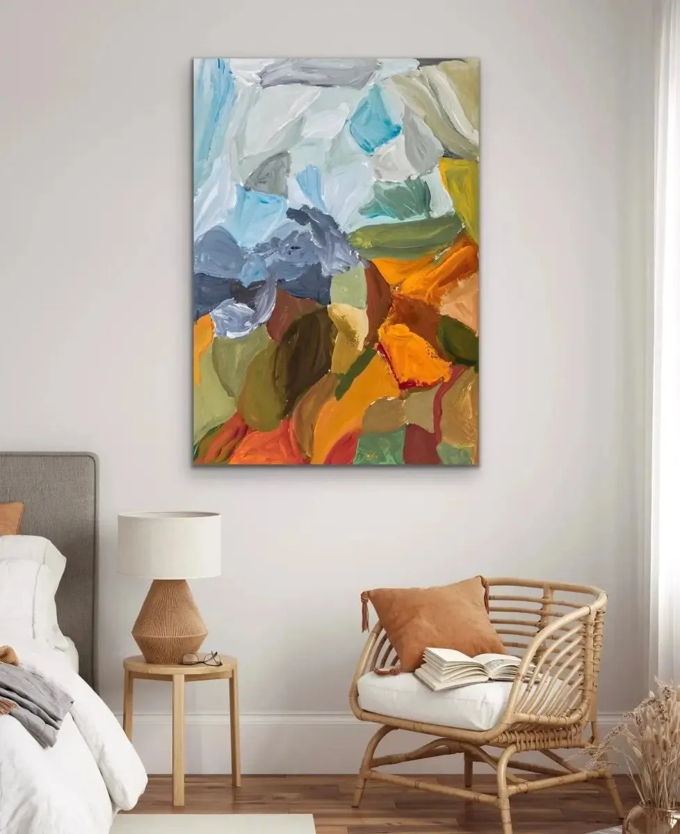 Afternoon Light - Abstract Landscape Yellow Orange Australian Country Print