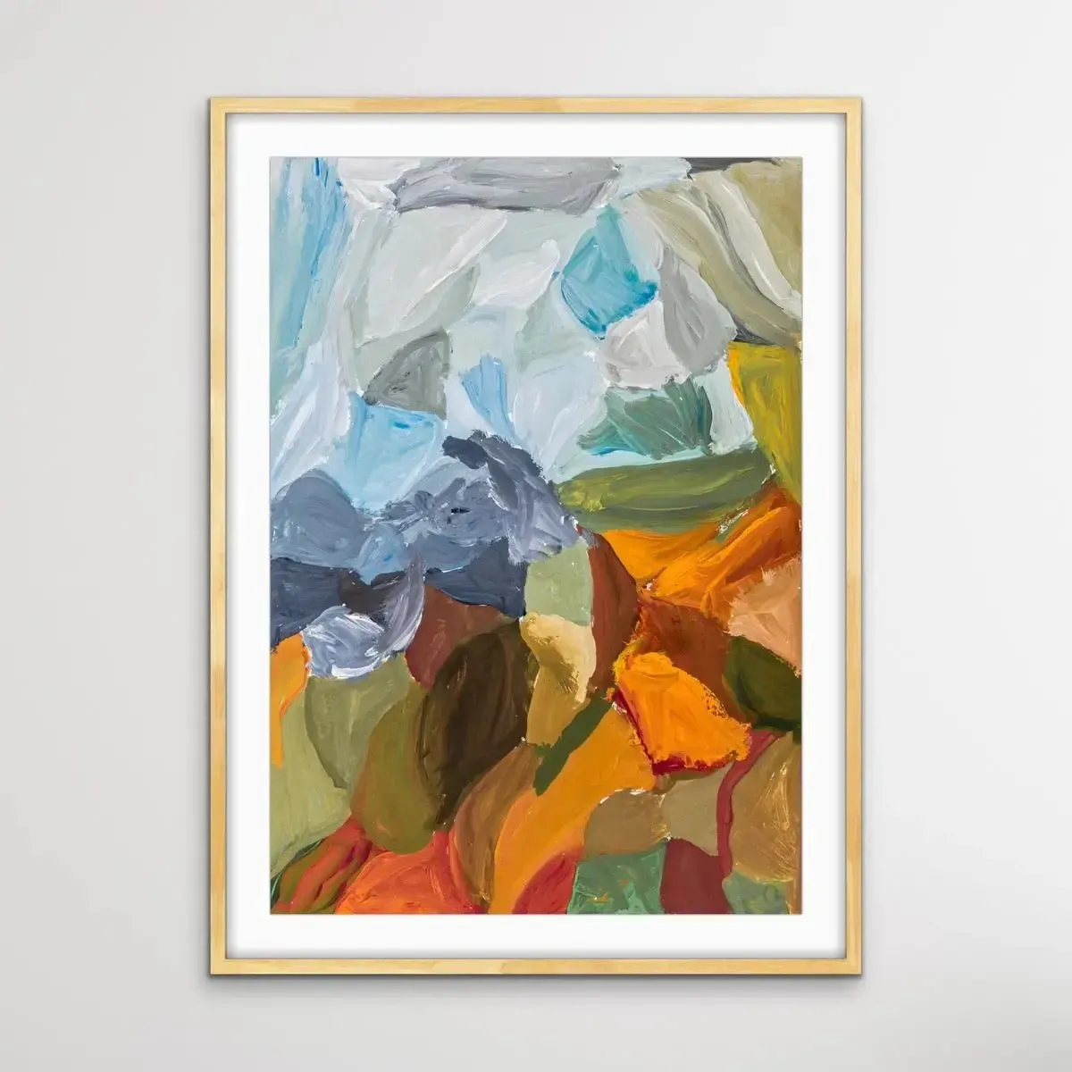Afternoon Light - Abstract Landscape Yellow Orange Australian Country Print