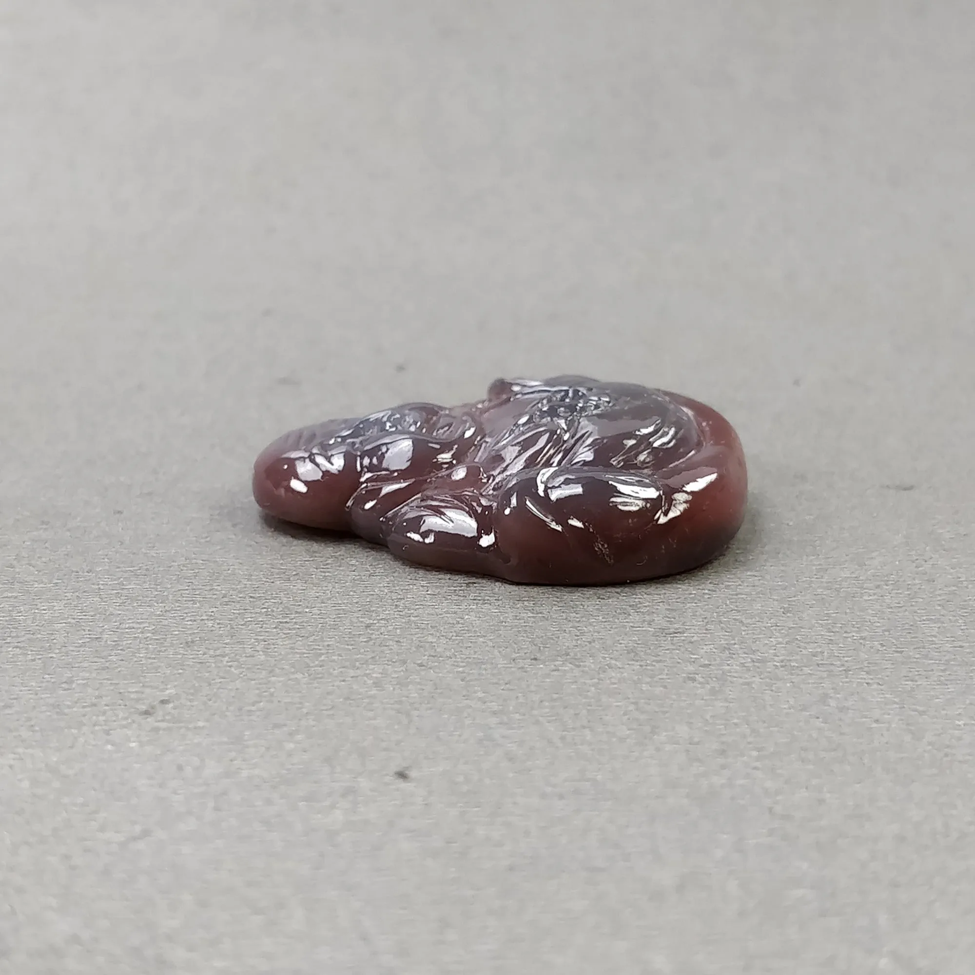 AGATE Gemstone Carving : 70.55cts Natural Untreated Unheated Orange Agate Hand Carved LAUGHING BUDDHA 36.5*34mm