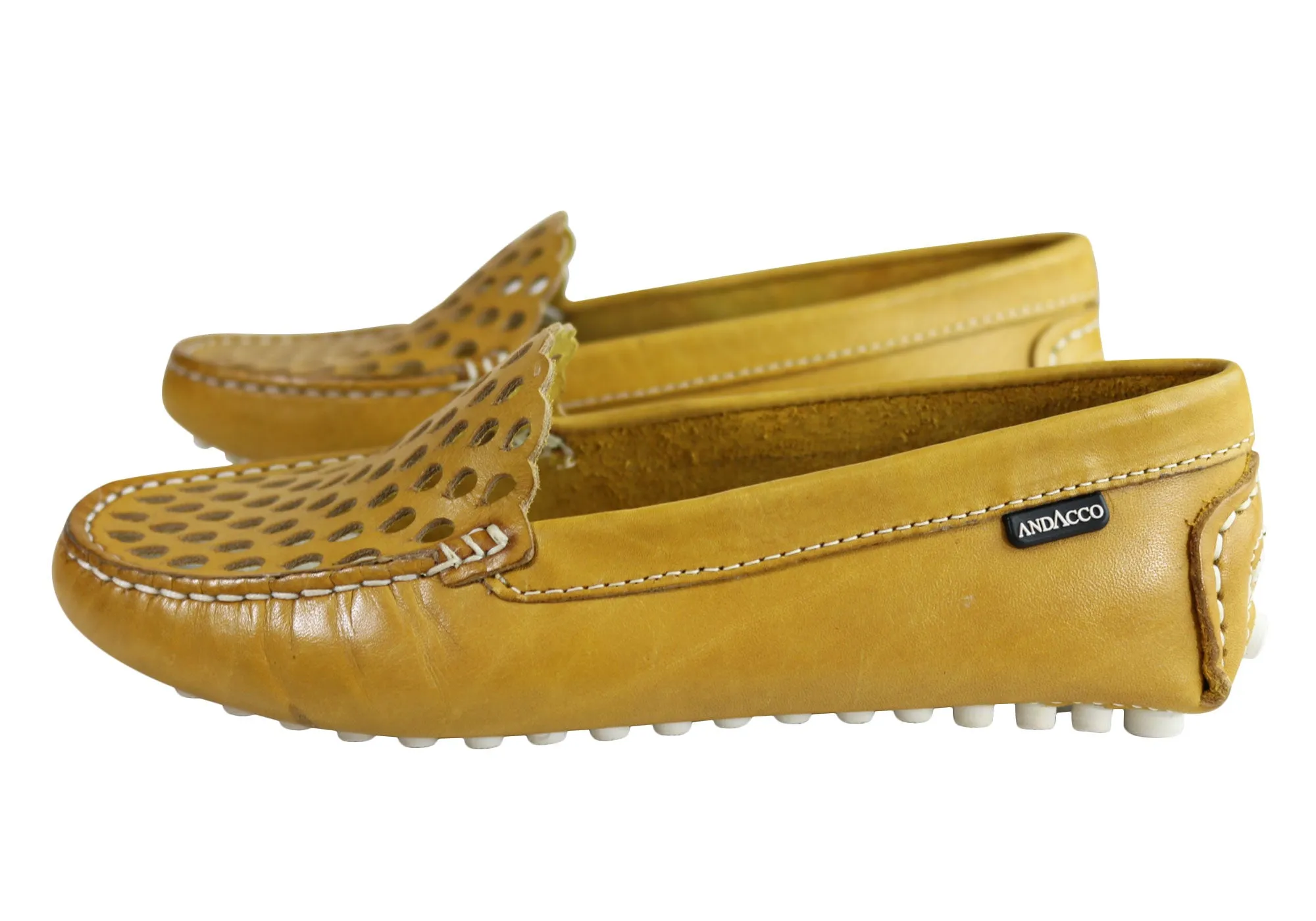 Andacco Lanelle Womens Comfortable Flat Leather Loafers Made In Brazil