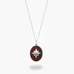 Antique Silver "Rio" Necklace With Red Carnelian Stone