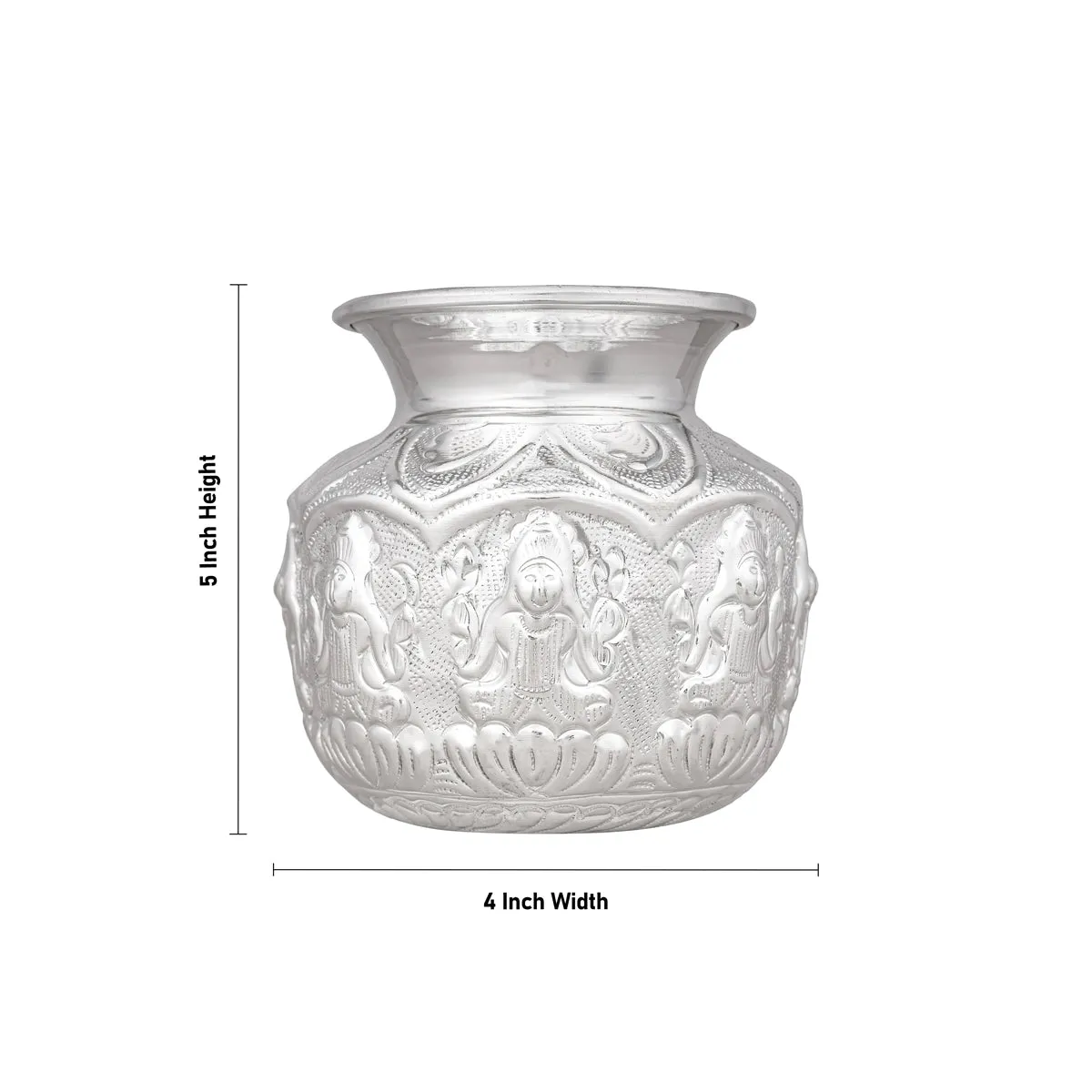 Ashtalakshmi Chombu - 5 x 4 Inches | German Silver Lota/ Ashtalakshmi Kalasam for Pooja/ 230 Gms Approx