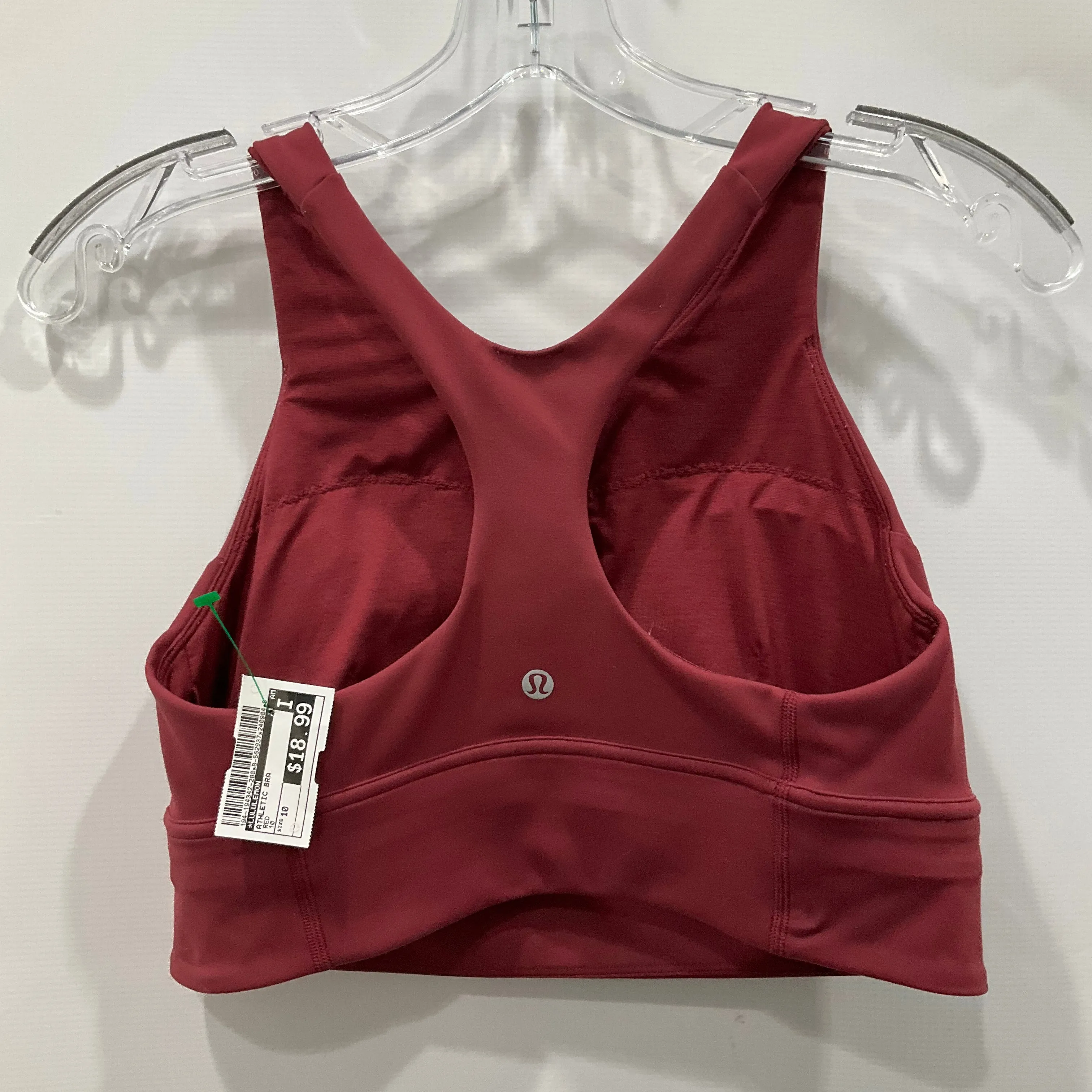 Athletic Bra By Lululemon In Red, Size: 10