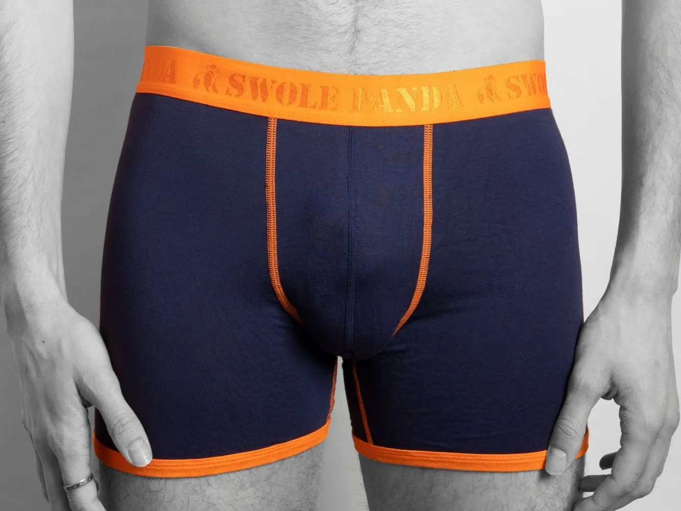 Bamboo Boxers 2 Pack - Navy & Blue Herringbone