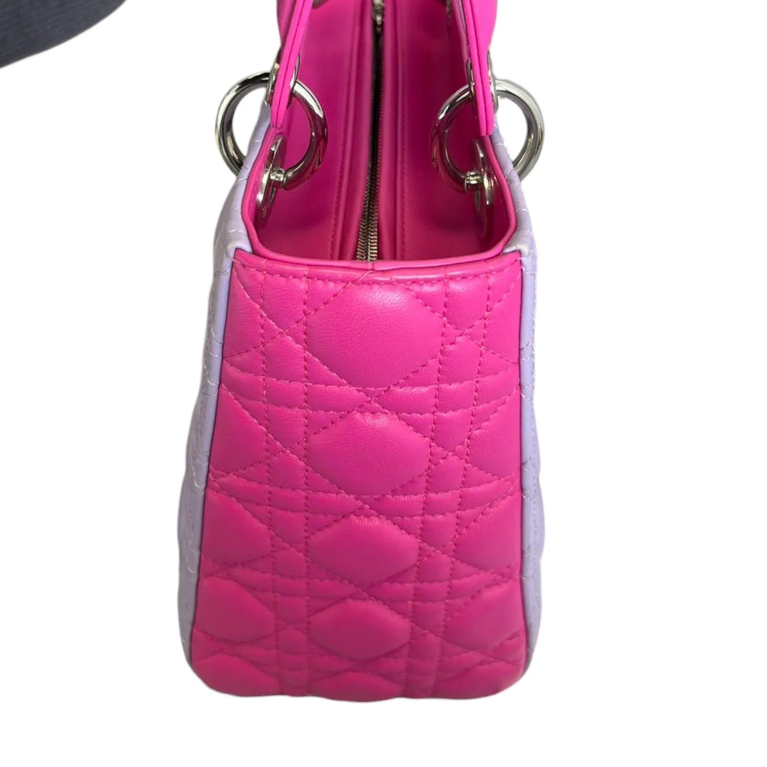 Bi-Color Lady Dior Medium Lambskin Purple Pink SHW