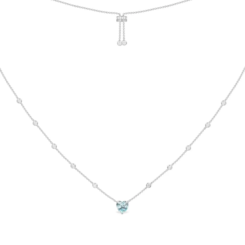 Blue Heart Adjustable Necklace