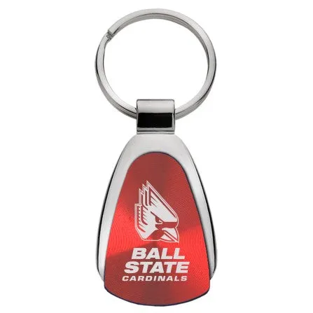 BSU Cardinals Red Teardrop Keychain