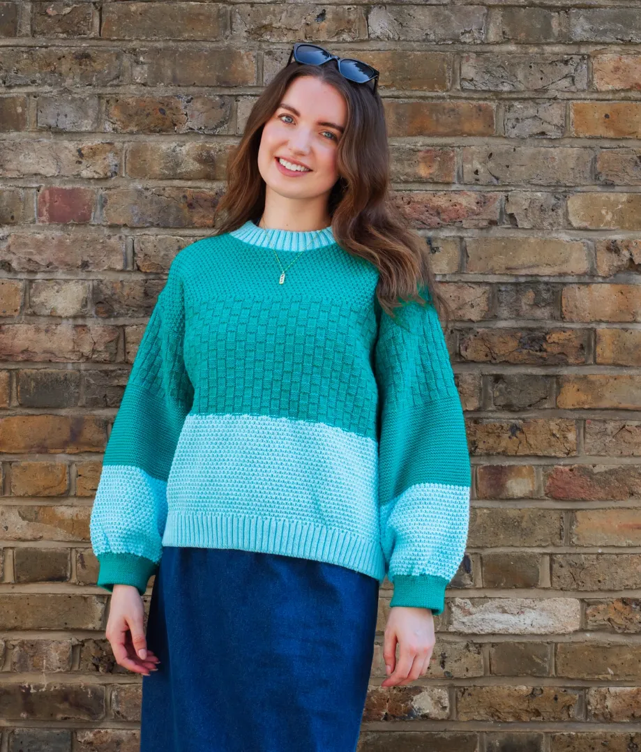 Cara & The Sky - Taz Recycled Cotton Two Tone Jumper