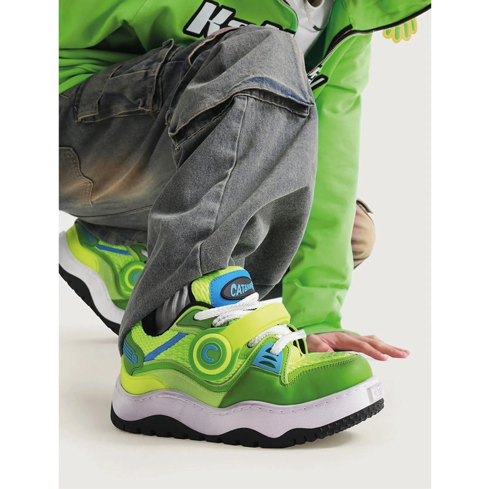 Cat & Sofa Headphone Shoes 'Lime Green'