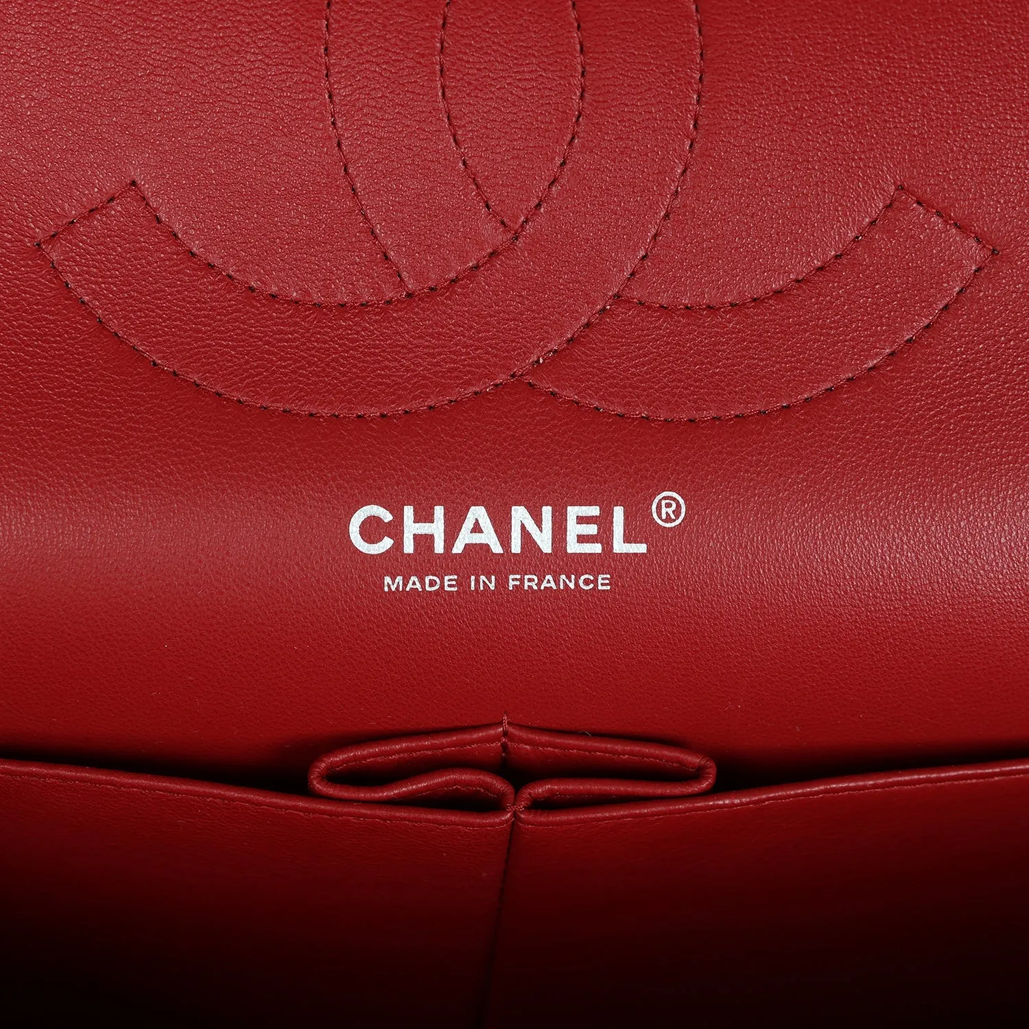 Chanel Jumbo Classic Double Flap Bag Red Caviar Silver Hardware