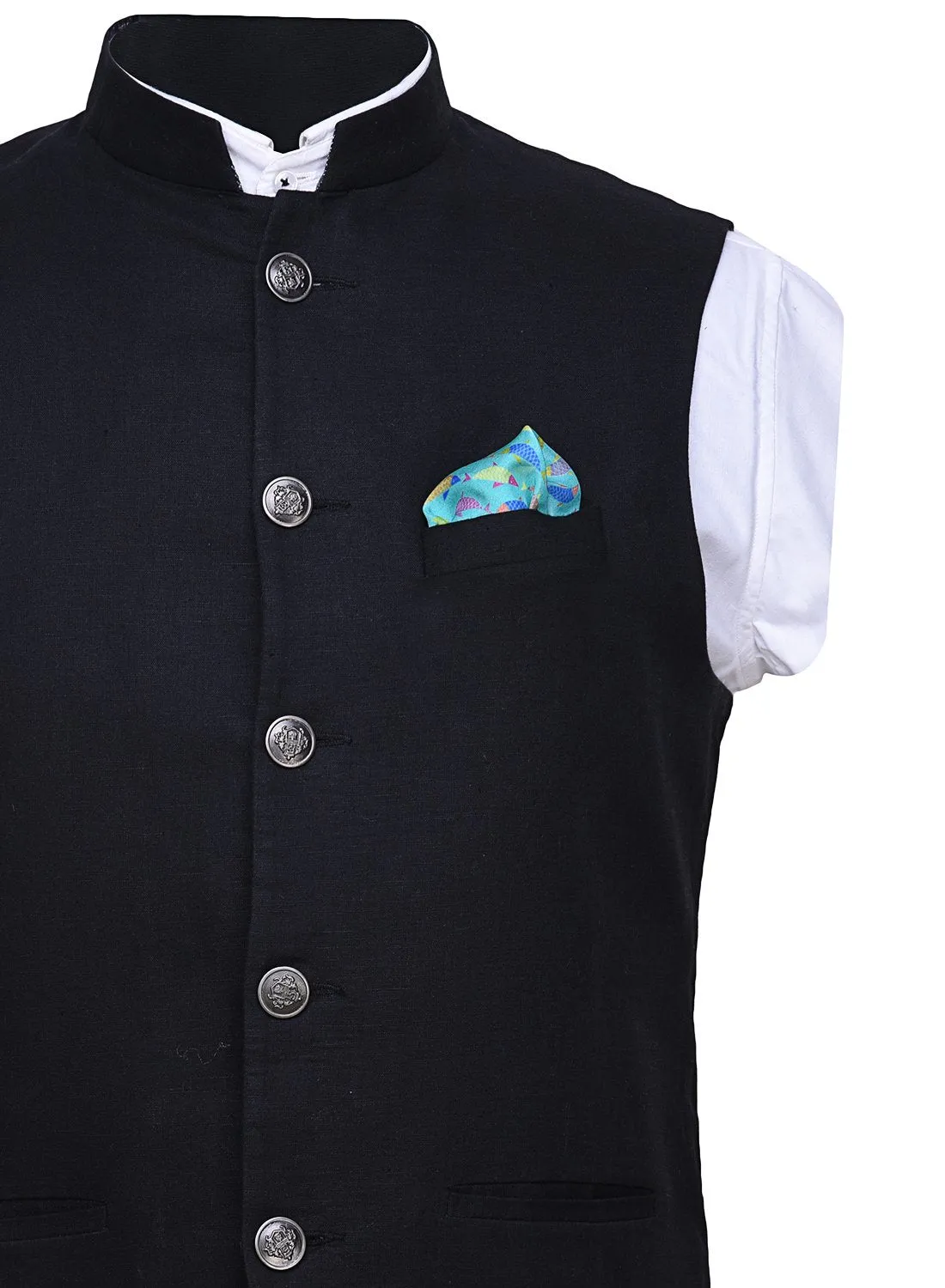 Chokore Multi-coloured Fishes Silk Pocket Square from the Wildlife range