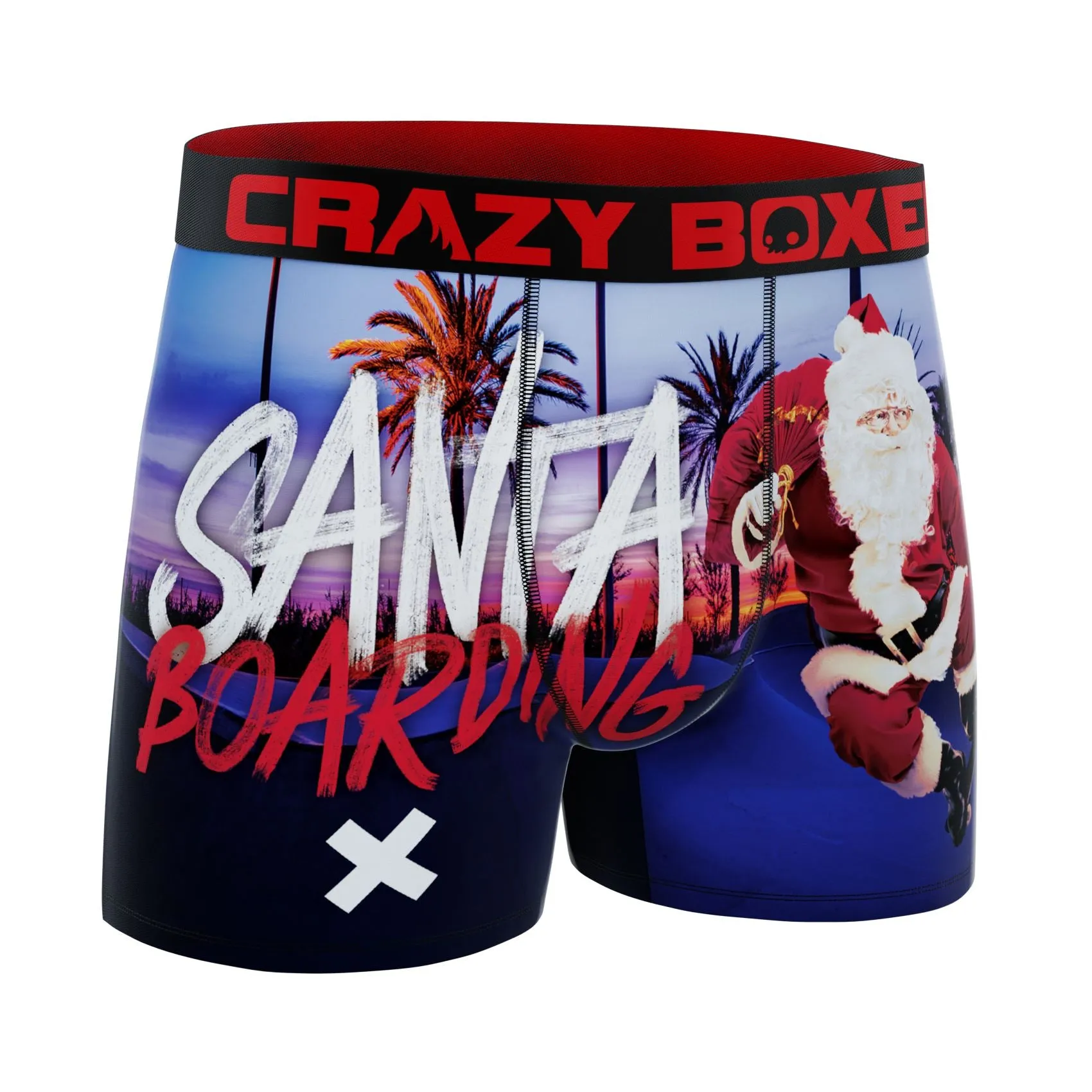 CRAZYBOXER Holidays Santa Boarding Men's Boxer Briefs
