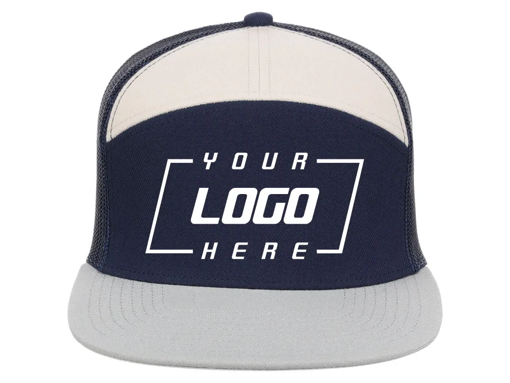Crowns by Lids Birdie 7-Panel Trucker - Navy/Light Blue/Ivory