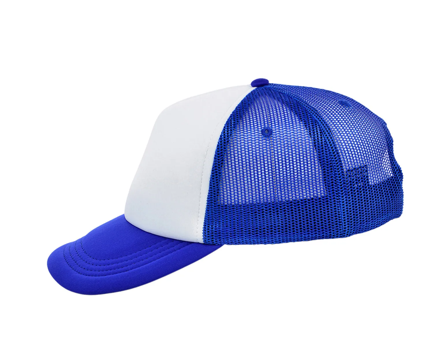 Crowns By Lids Screen Foam Trucker Cap - White/Royal Blue