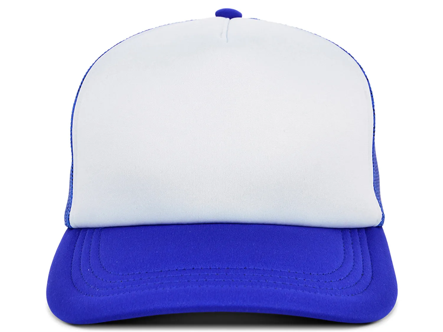 Crowns By Lids Screen Foam Trucker Cap - White/Royal Blue