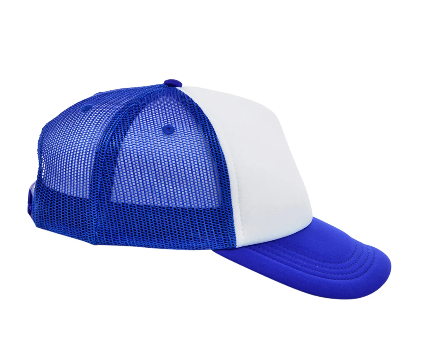 Crowns By Lids Screen Foam Trucker Cap - White/Royal Blue