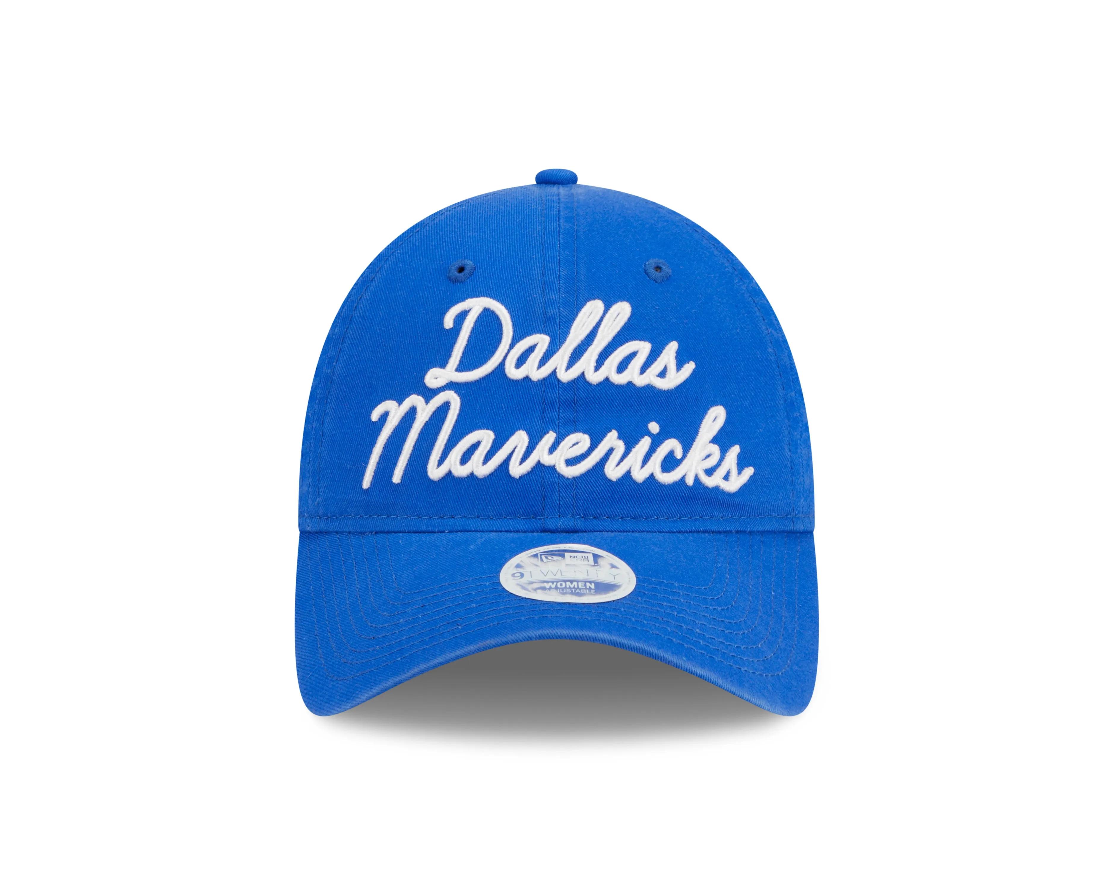 DALLAS MAVERICKS NEW ERA WOMEN'S ROYAL BLUE CURSIVE ADJUSTABLE CAP