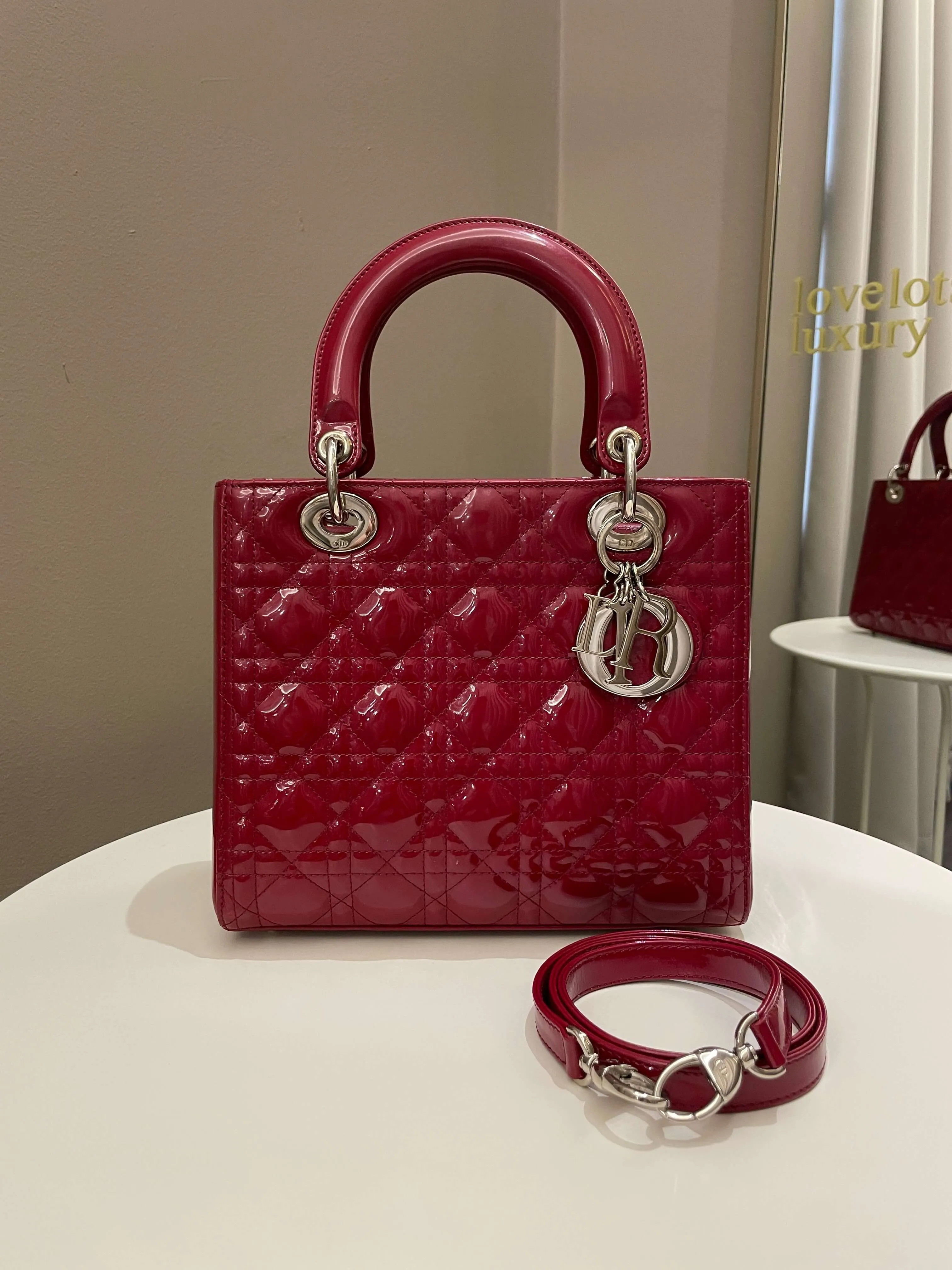 Dior Classic Lady Dior Red Patent