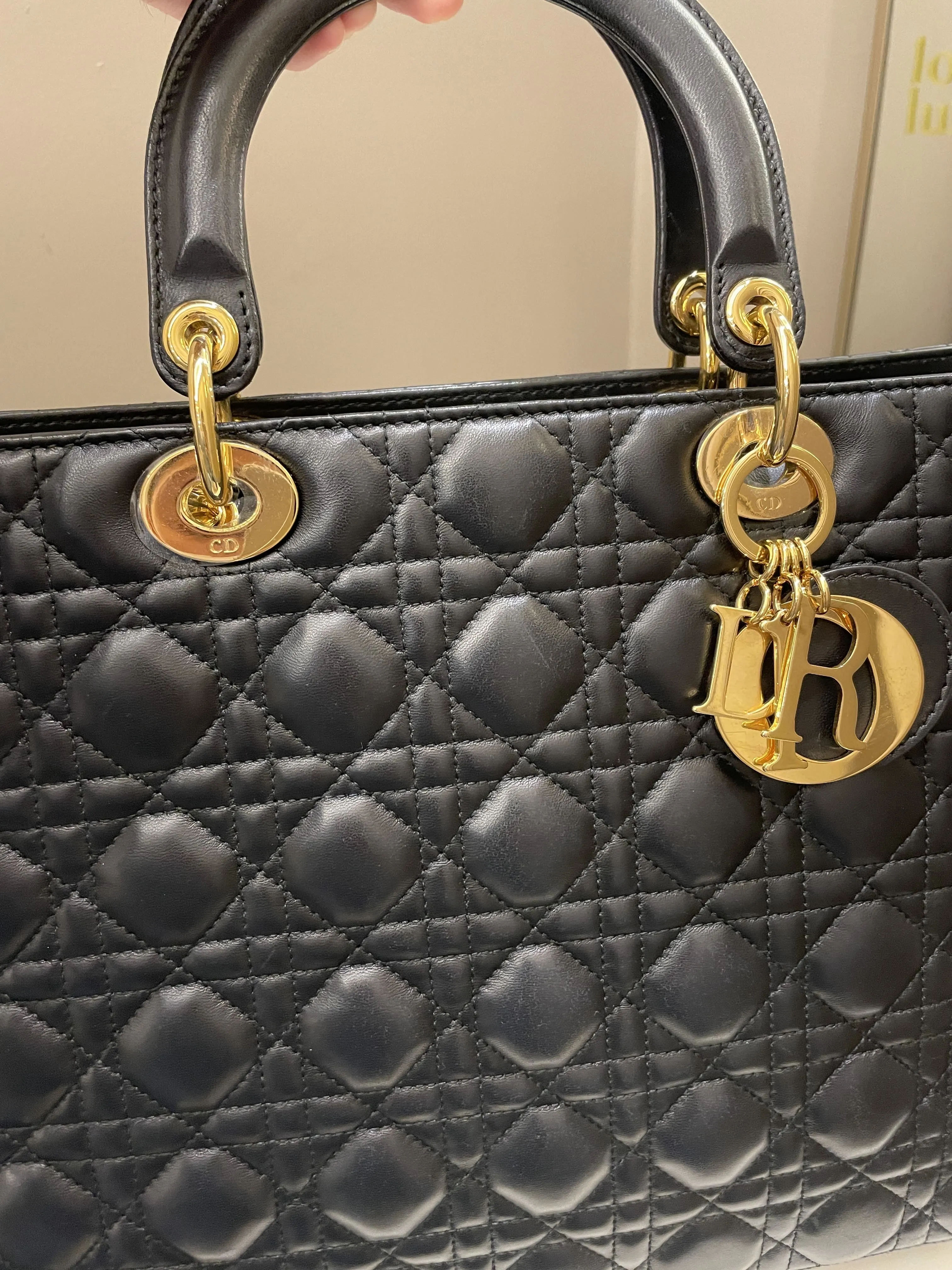 Dior Lady Dior Large Black Lambskin