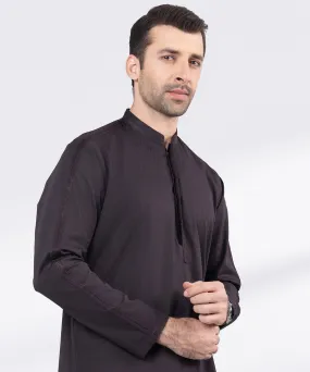 Embroidered Cotton Jacquard Kurta