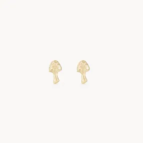 enchanted spirit mushroom earring - 14k yellow gold