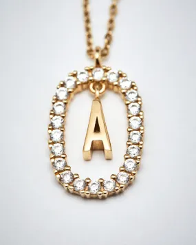 GRID 2 Diamonds and Gold Letter A Necklace