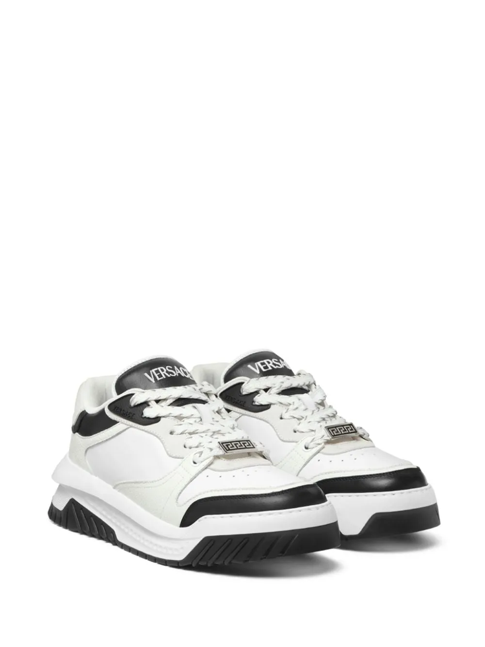 Leather sneakers with La Greca detail