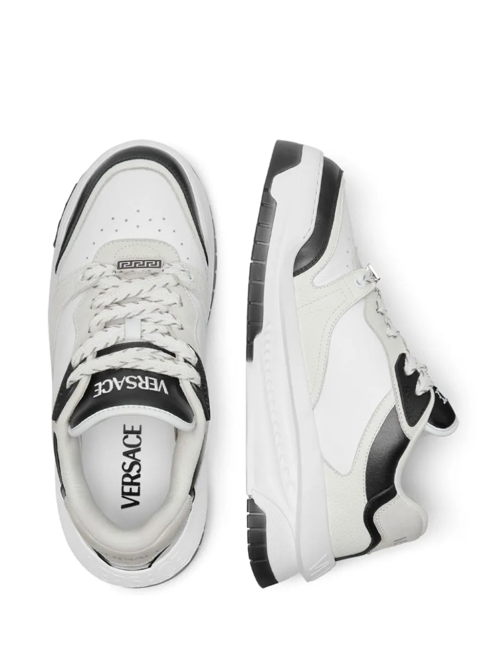 Leather sneakers with La Greca detail