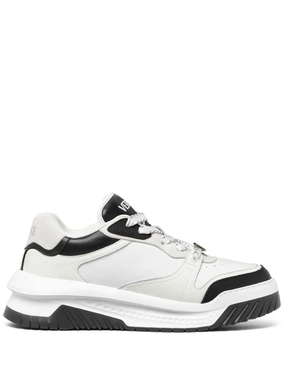 Leather sneakers with La Greca detail