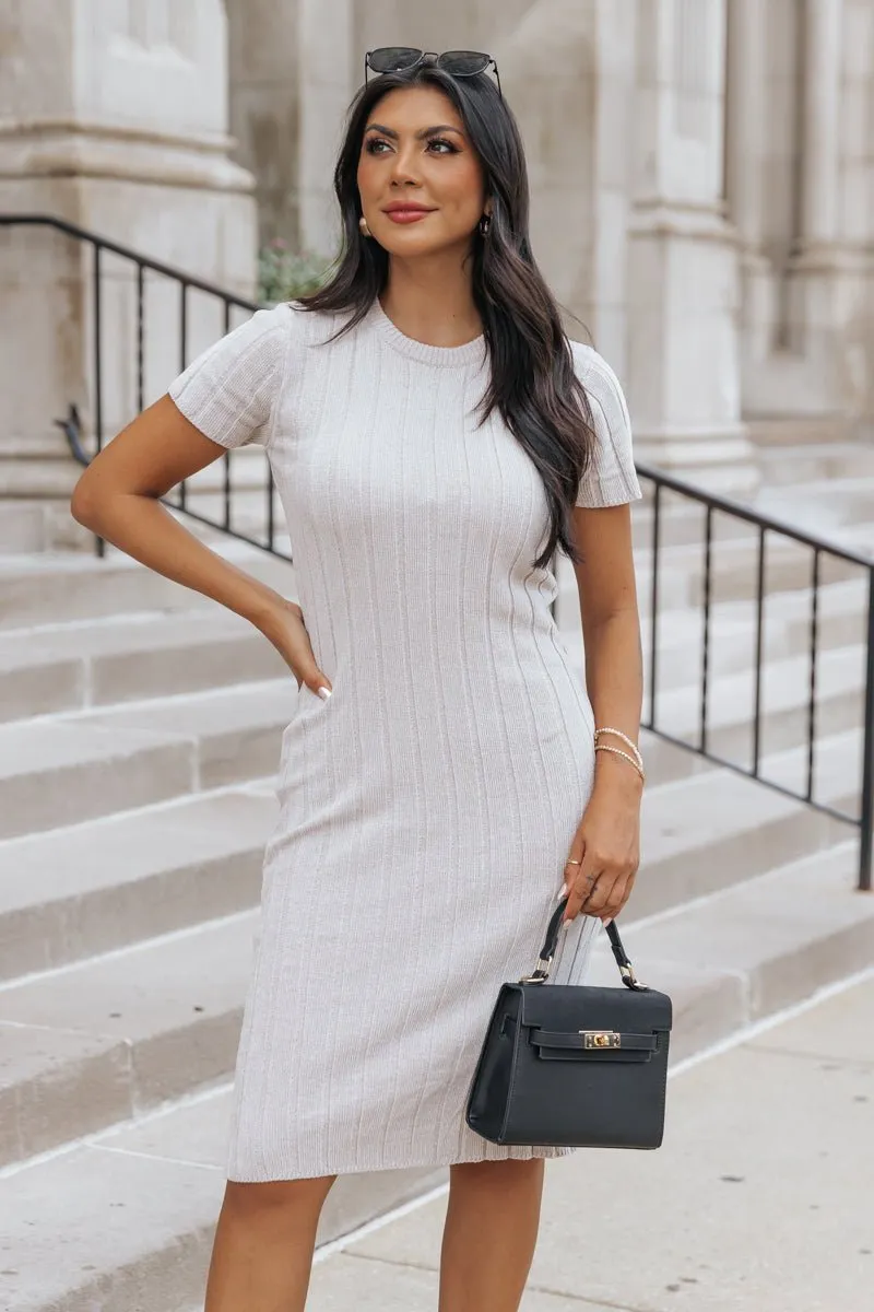 Light Grey Chenille Sweater Dress