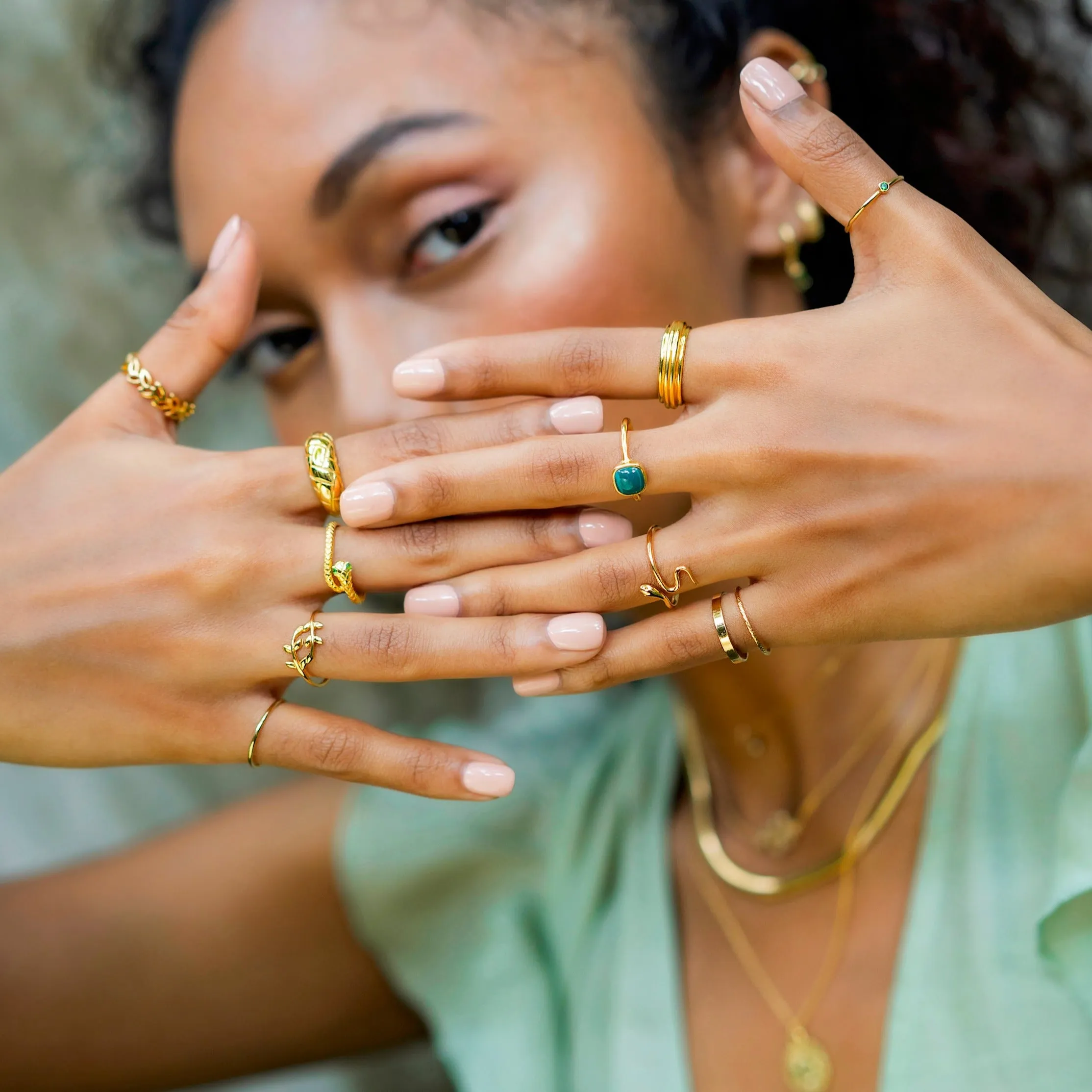Malachite Square Ring