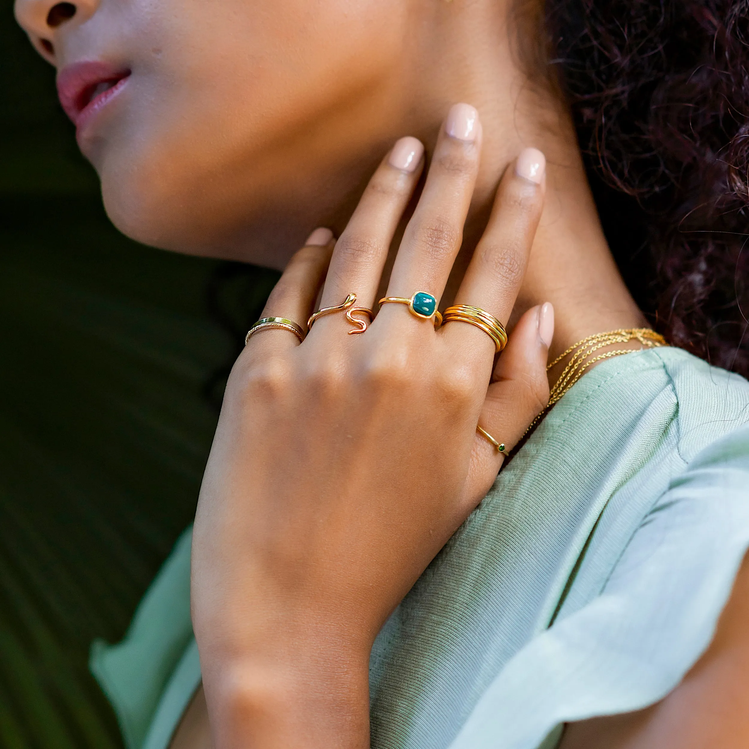 Malachite Square Ring