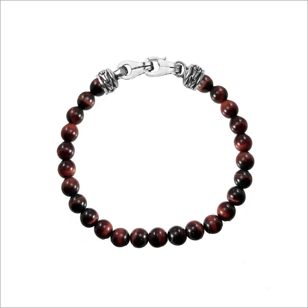 Men's Centauro Red Tigers Eye 6mm Bead Bracelet