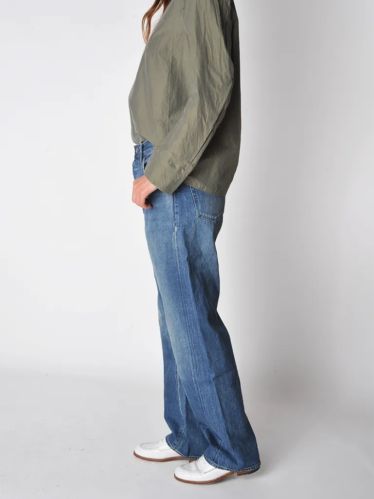 Military Green Classic Poplin Blouse