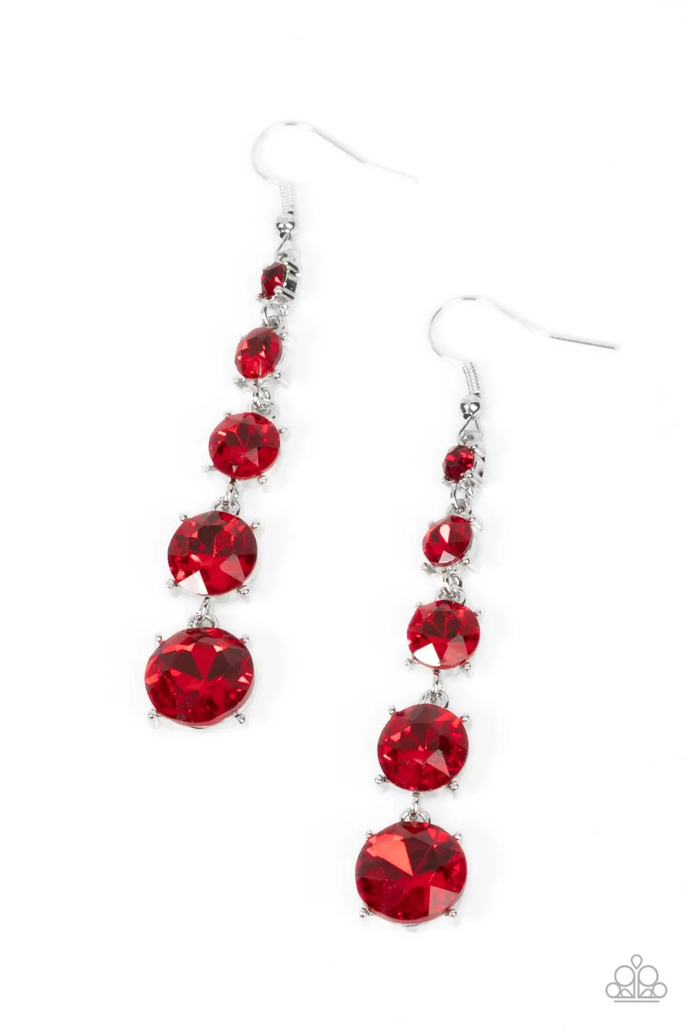Paparazzi Accessories - Red Carpet Charmer - Red Earrings