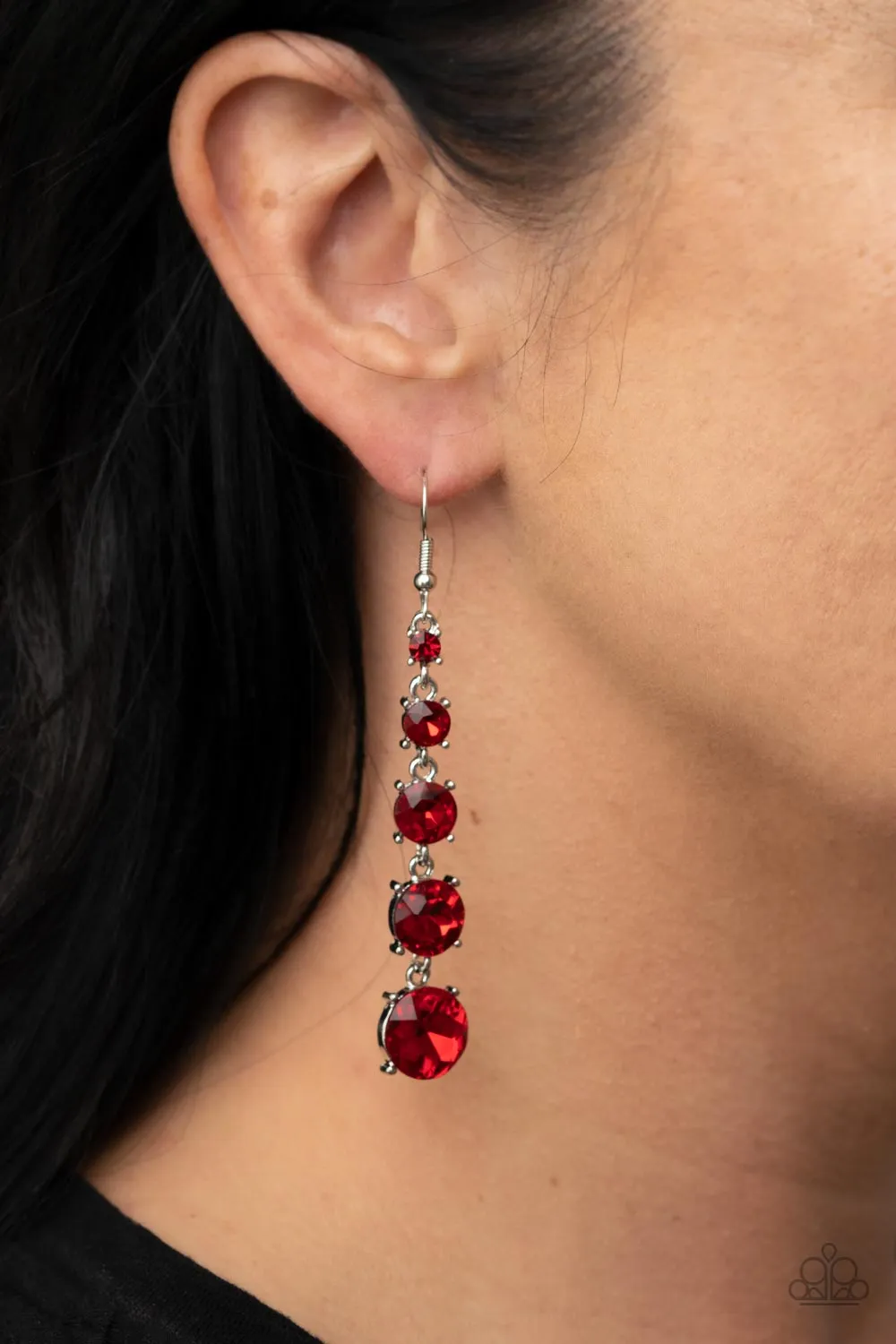 Paparazzi Accessories - Red Carpet Charmer - Red Earrings