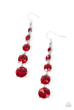Paparazzi Accessories - Red Carpet Charmer - Red Earrings