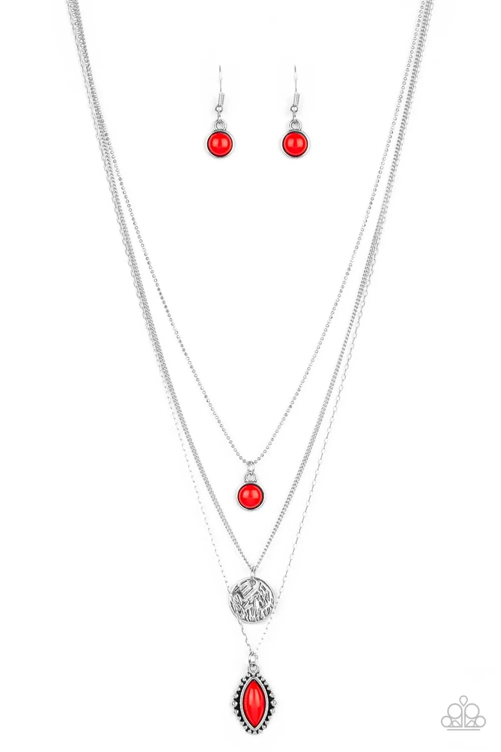 Paparazzi Necklace ~ Tide Drifter - Red