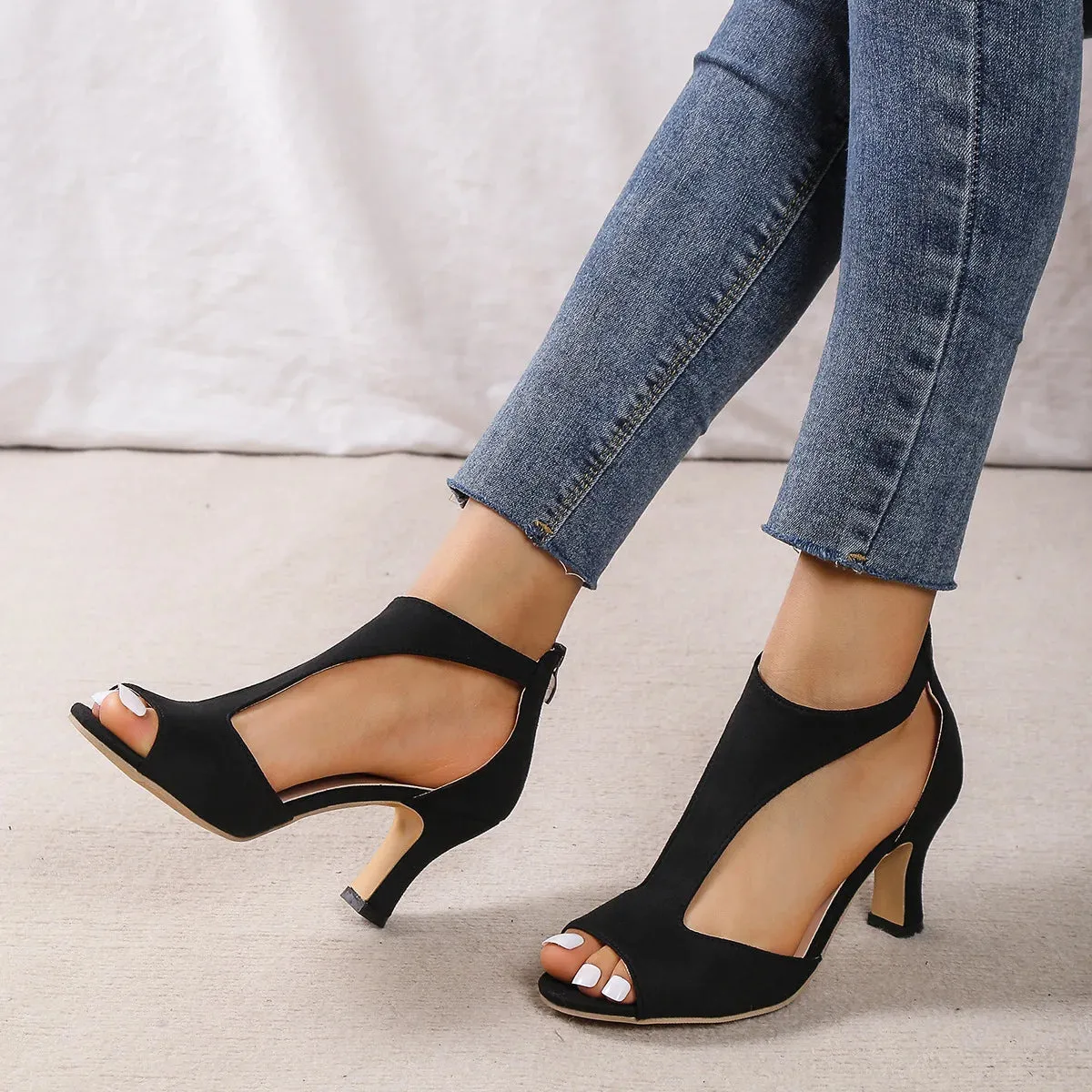Performance Latin Dance Shoes for Women High Heel 6cm Wedding Party Ballroom Rubber Sole Sandals