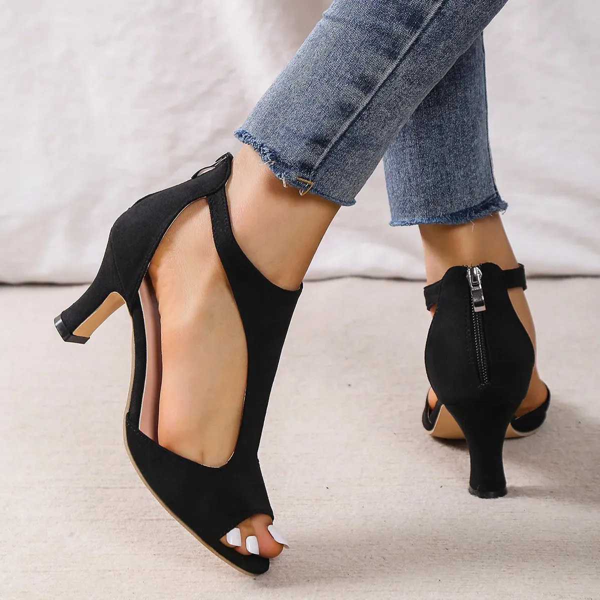Performance Latin Dance Shoes for Women High Heel 6cm Wedding Party Ballroom Rubber Sole Sandals
