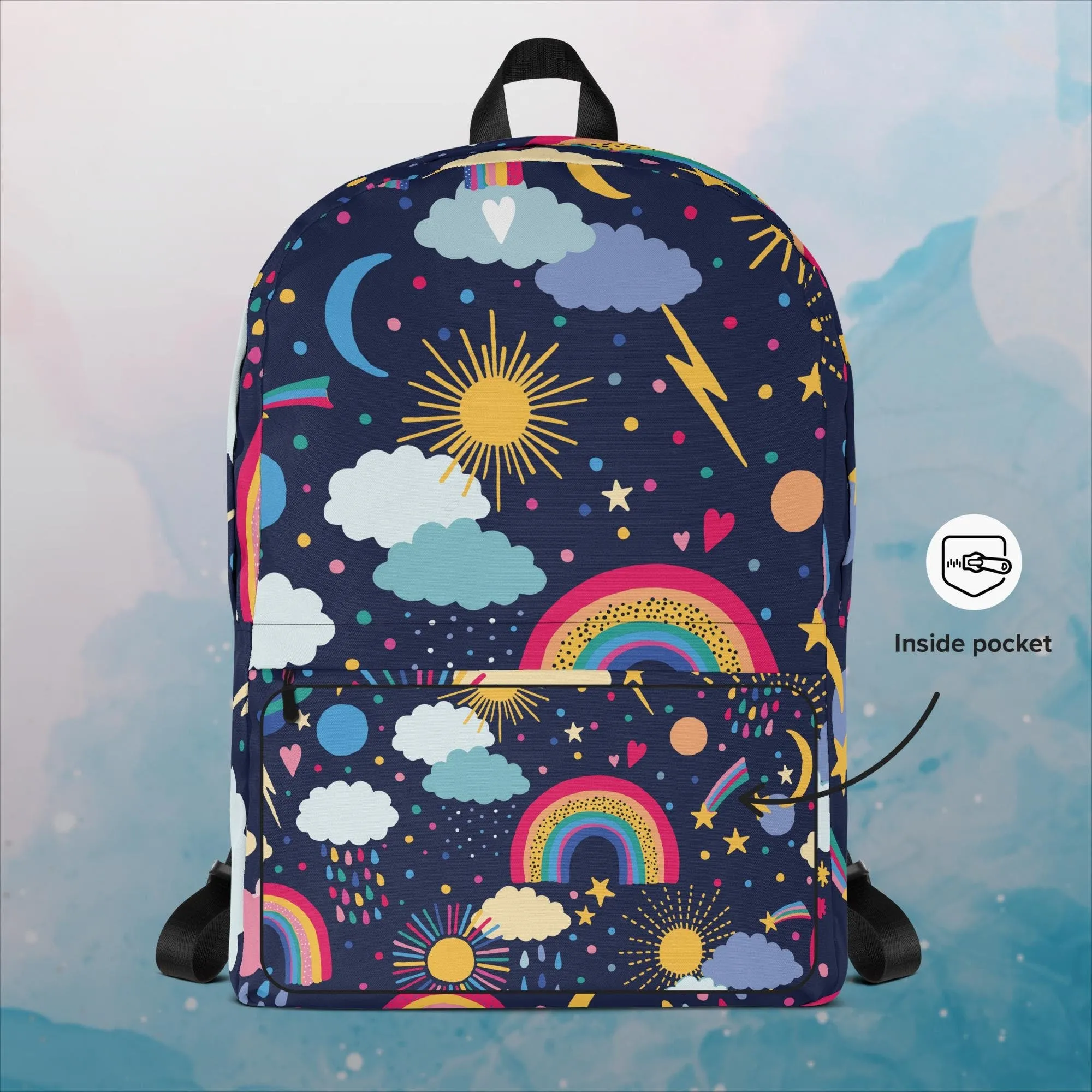 Rainbows and Rain Clouds Weather Themed Backpack