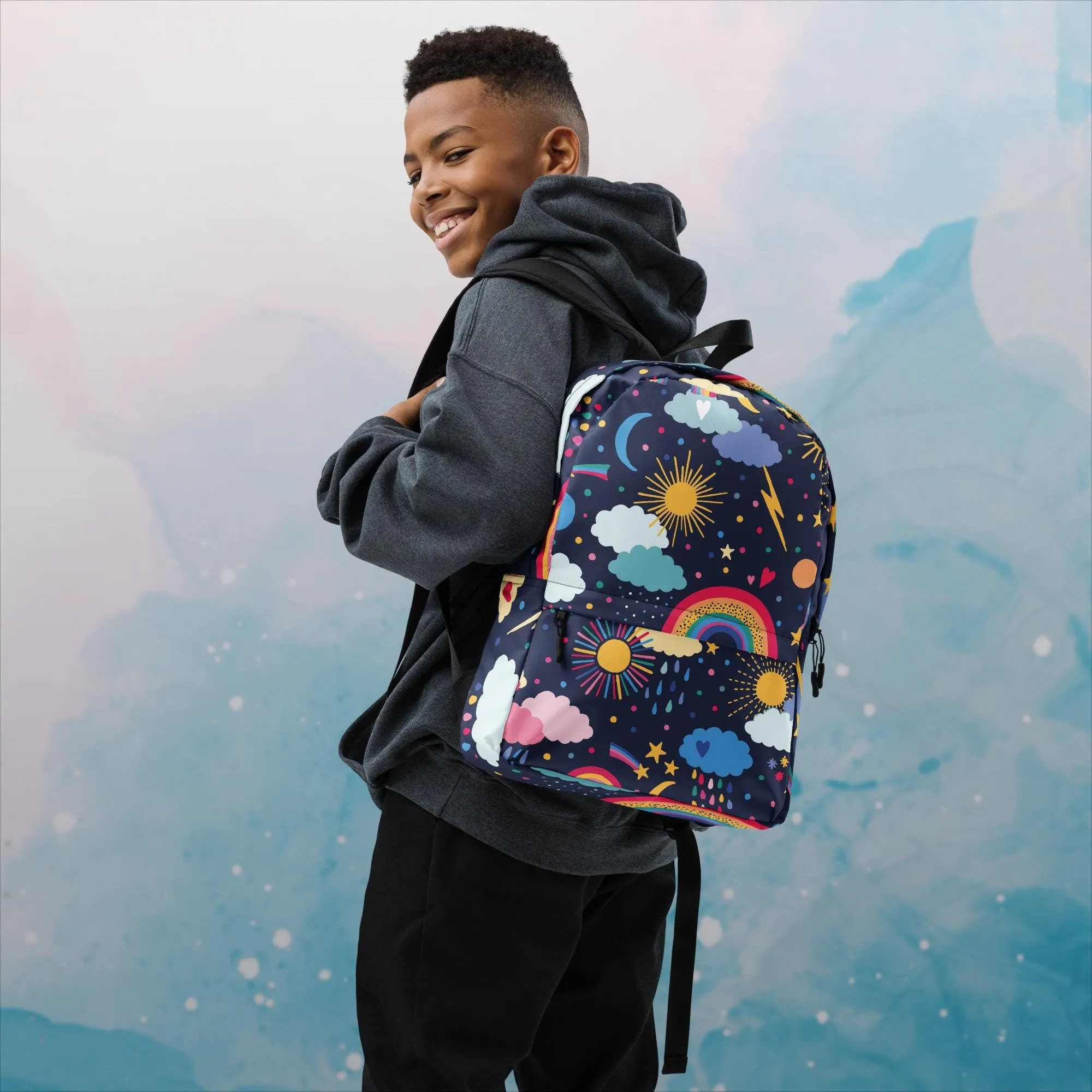 Rainbows and Rain Clouds Weather Themed Backpack