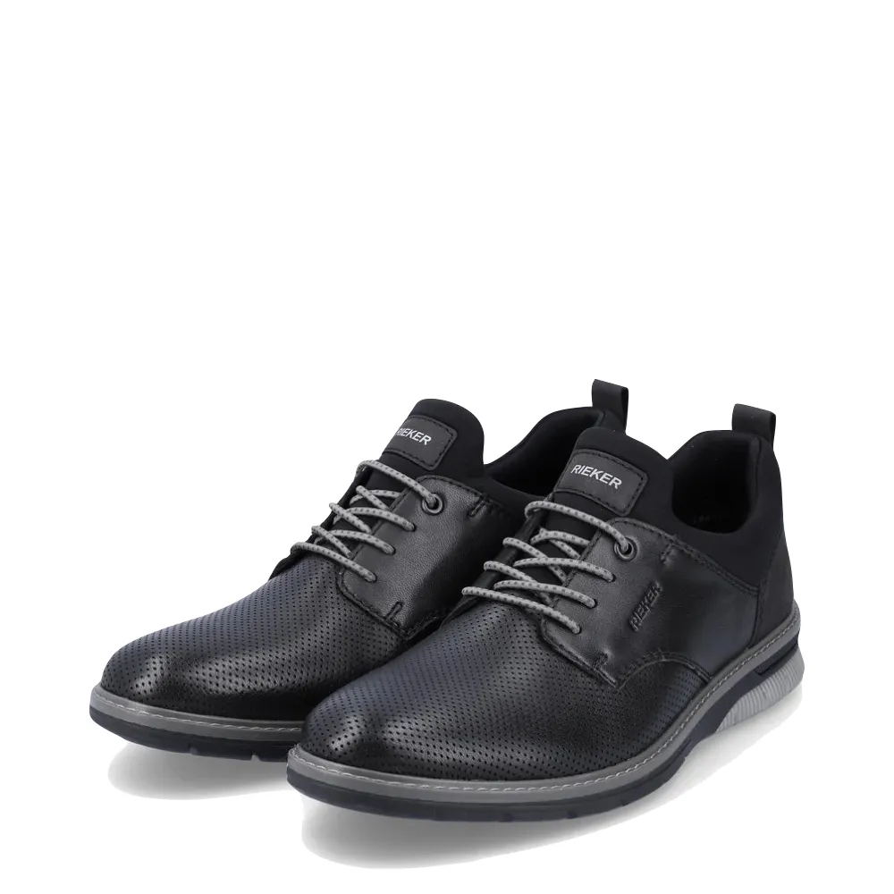 Rieker Men's Dustin 54 Bungee Dress Shoe in Black