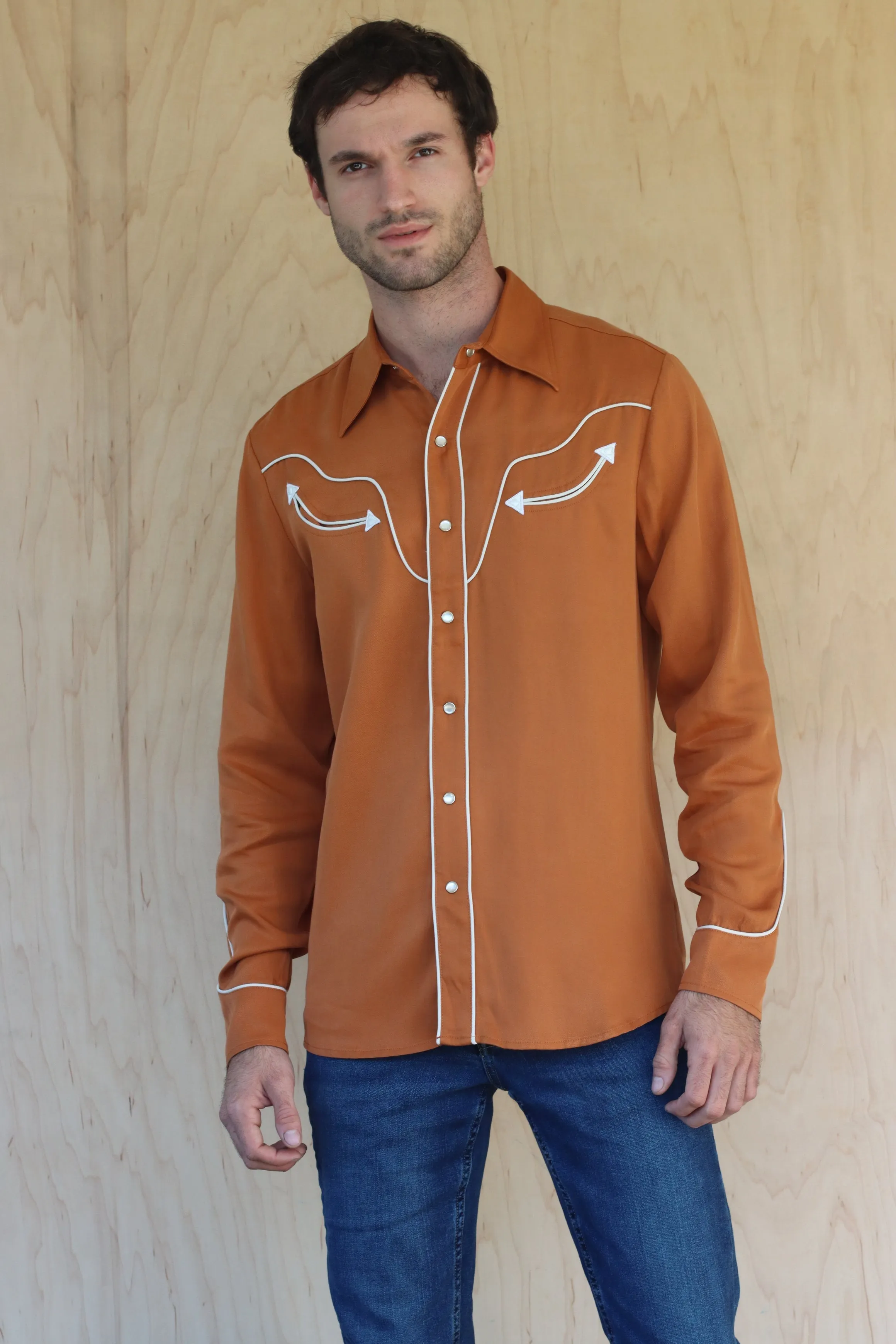 San Fernando Men's Shirt Burnt Orange