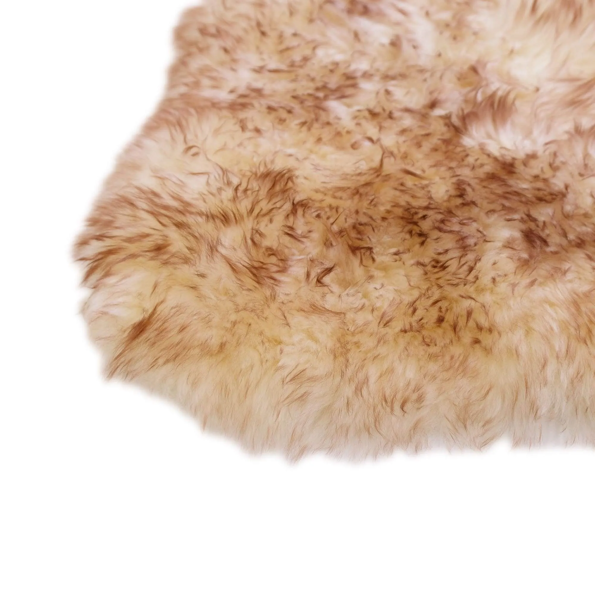 Sheepskin Rug - White/Brown Tip - XXL - Long Wool Australian Merino Sheepskin