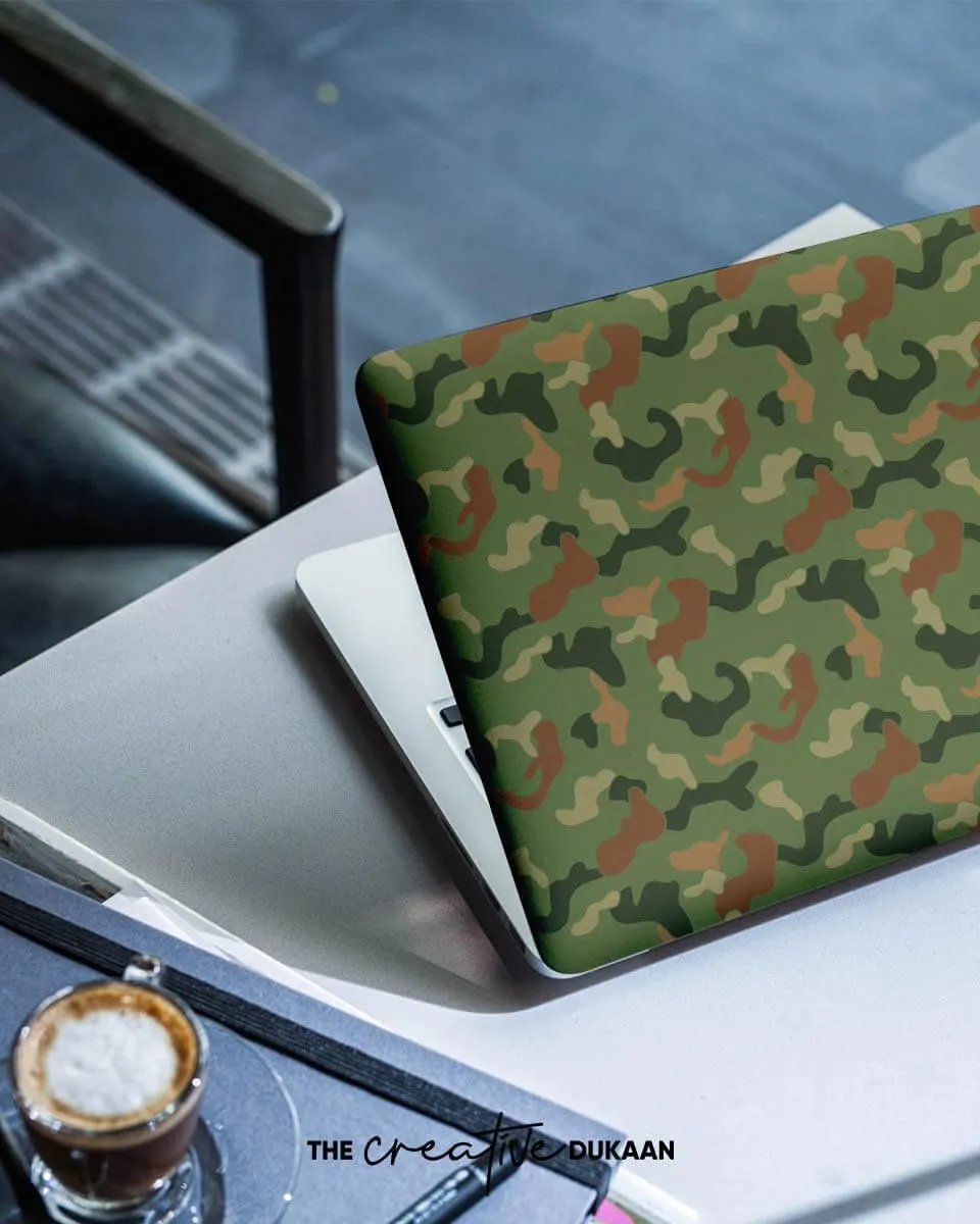 Stylish Laptop Skin With Army Camouflage Print Design