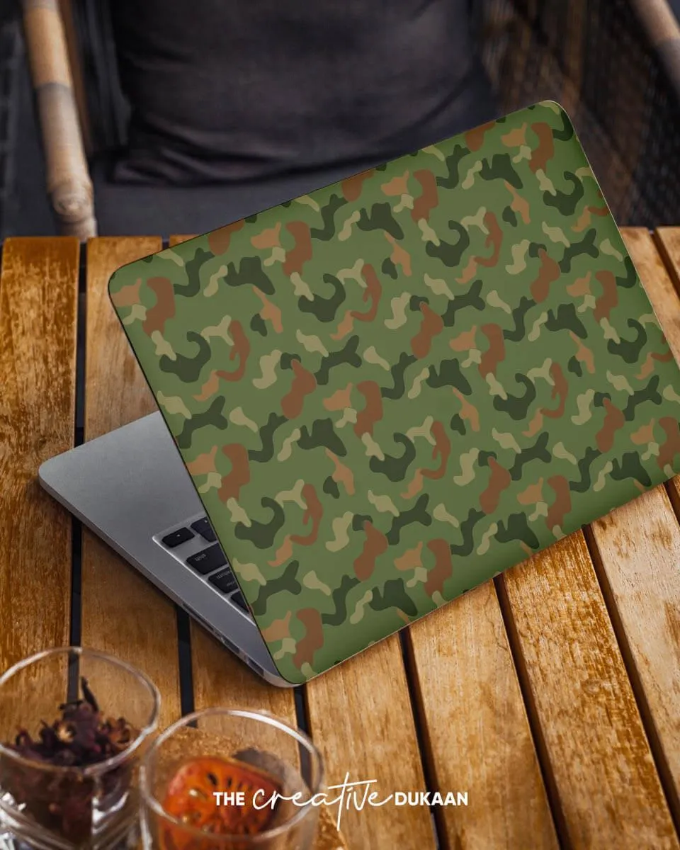 Stylish Laptop Skin With Army Camouflage Print Design